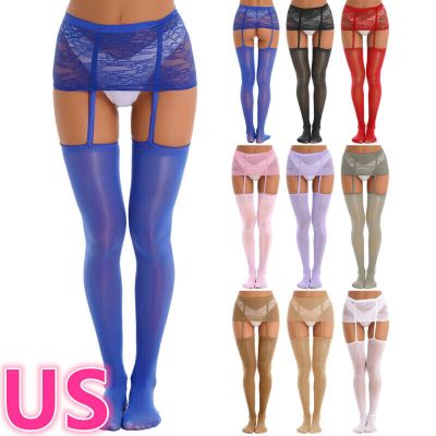 US Women Thigh-High Stockings Tights Suspender Garter Belts Pantyhose Stockings